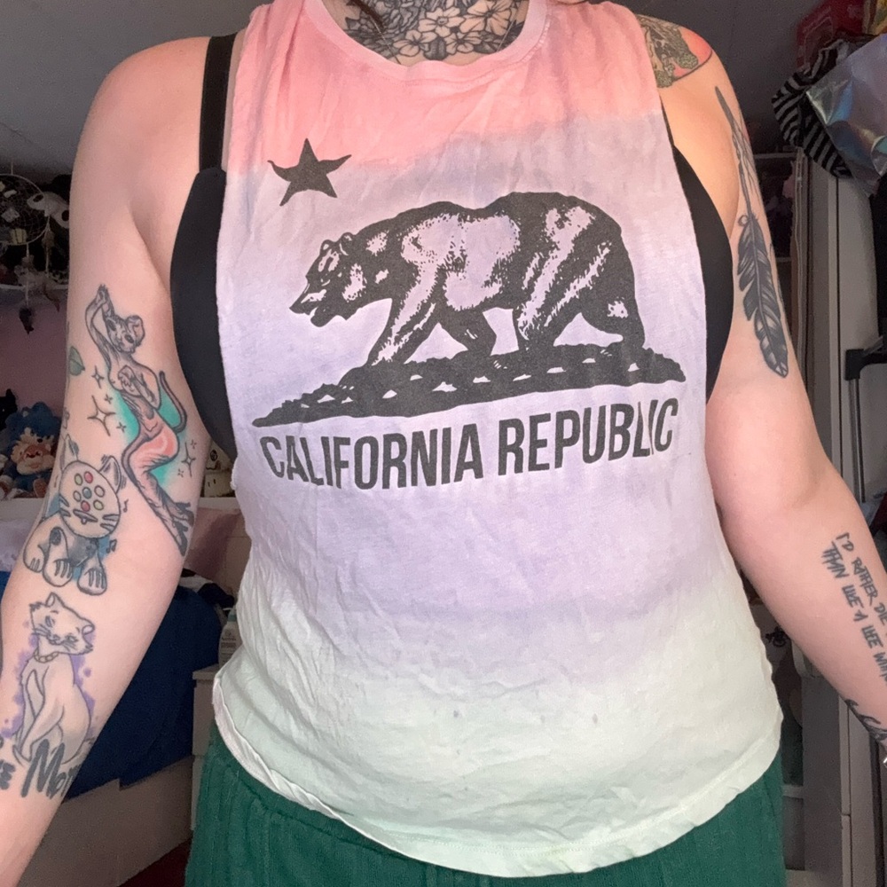 California cut out shirt